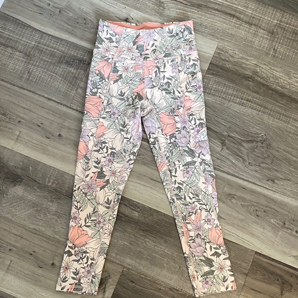 Jessica Simpson Floral Leggings in Pink, Lavender & Green